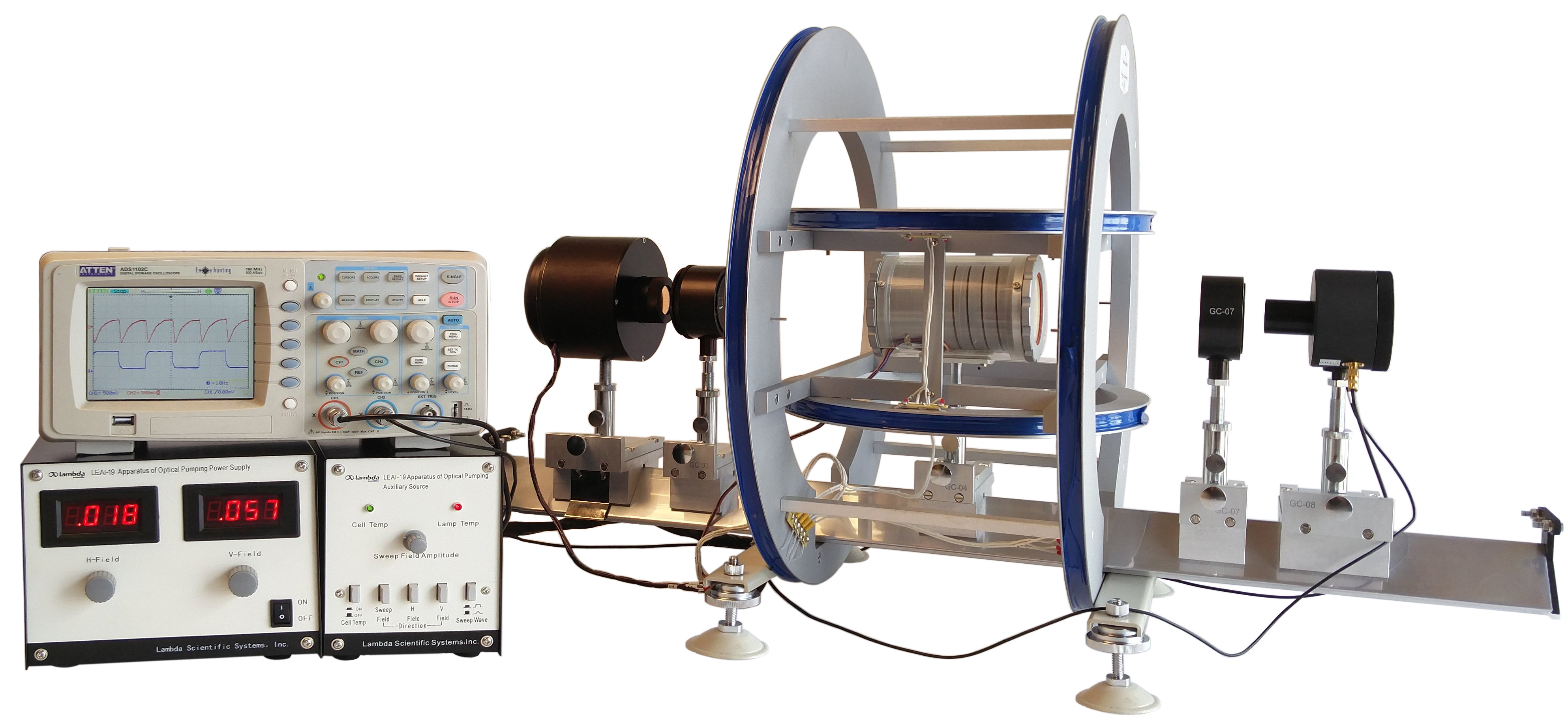 Physics lab equipment for NMR, Zeeman, Planck's constant, Franck-Hertz, Millikan oil drop, e/m, electron diffraction, ultrasound & microwave.